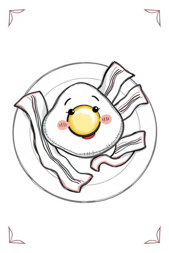 bacon and eggs drawing