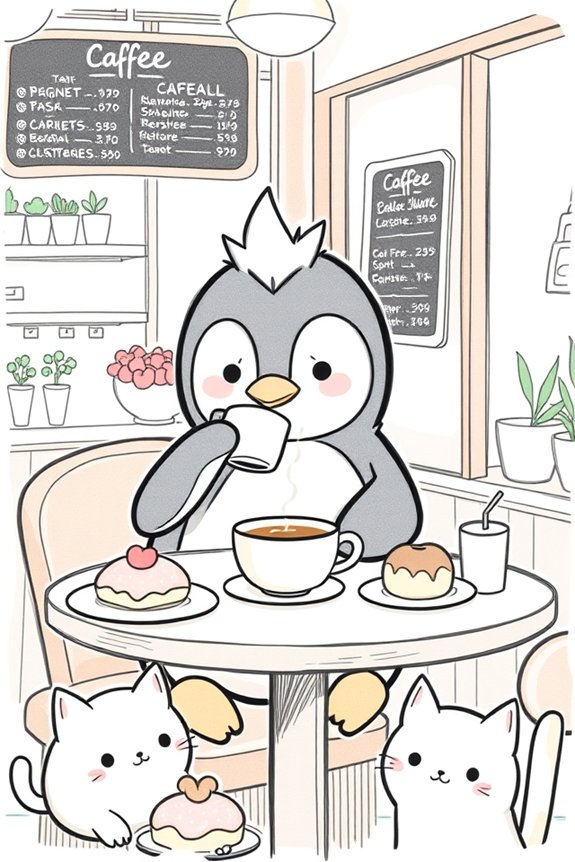 badtz maru caf cozy illustration