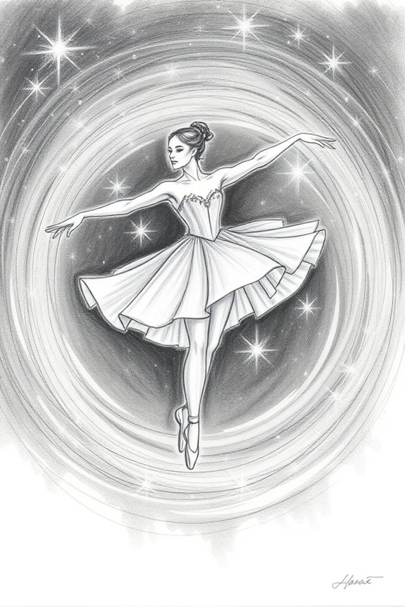 ballerina dancing among stars
