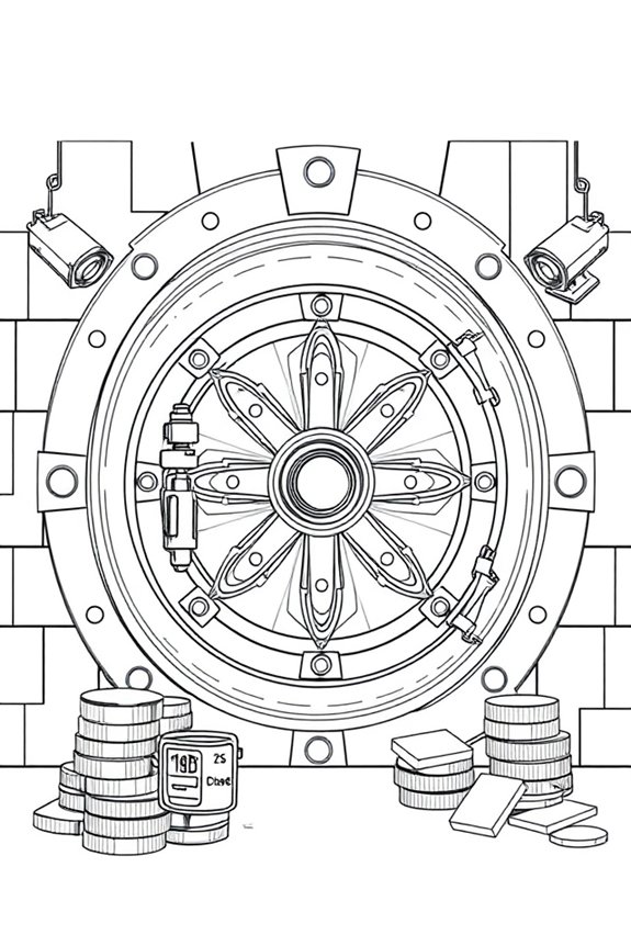 bank vault line drawing
