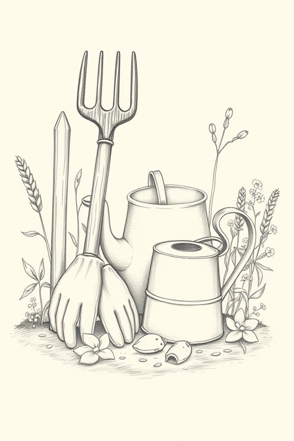 beginner farming tools sketch