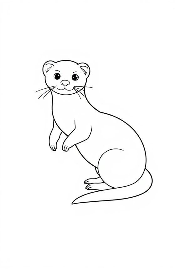 beginner ferret line drawing