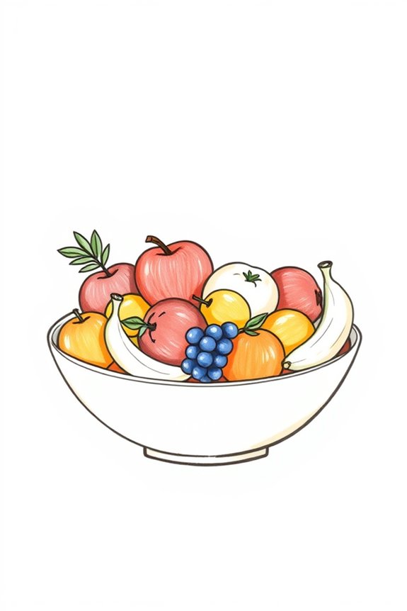 beginner fruit bowl drawing