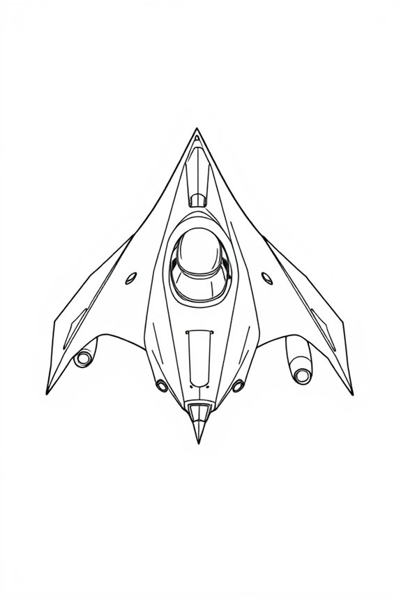 beginner spaceship line drawing