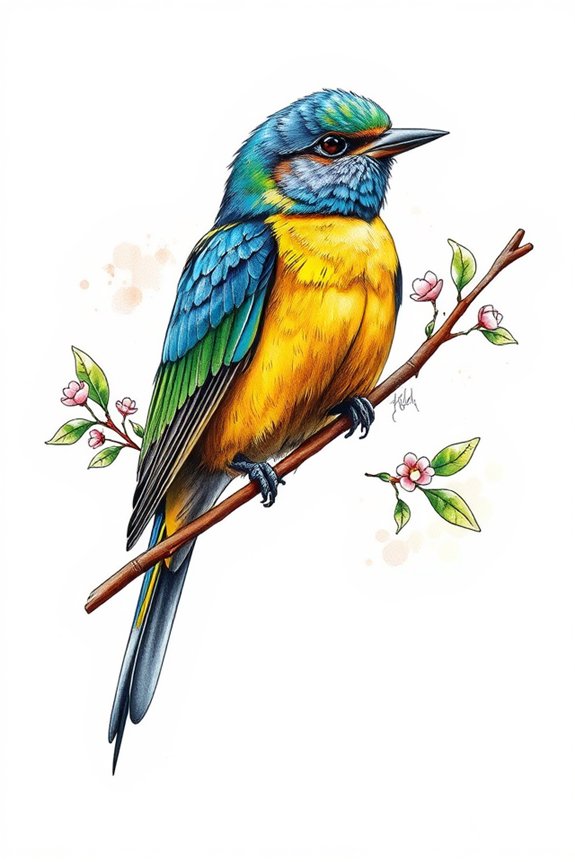 bird perched on branch