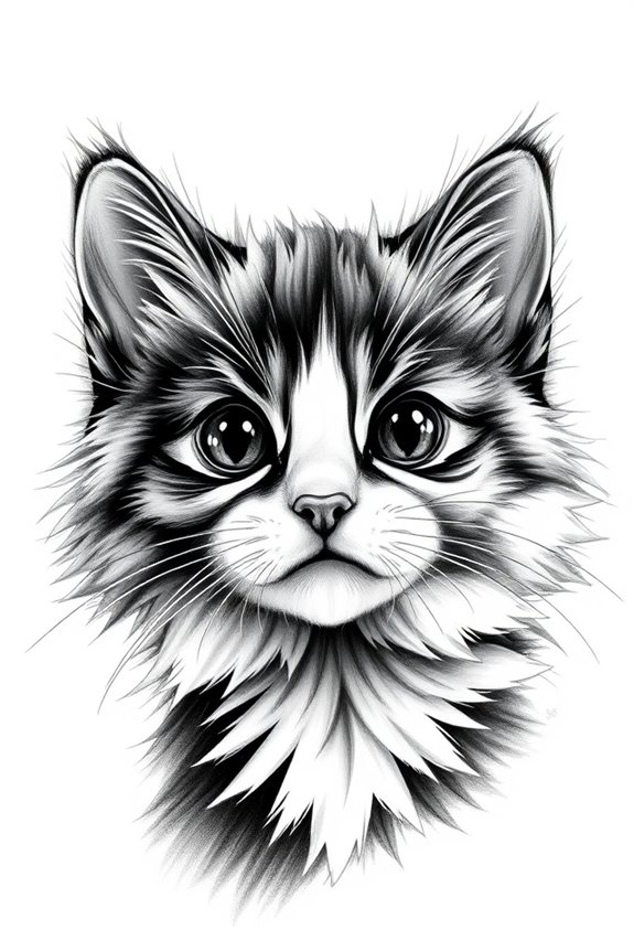 black and white kitty portrait