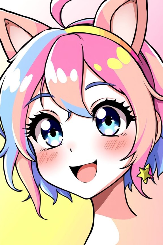 bold colorful anime expression