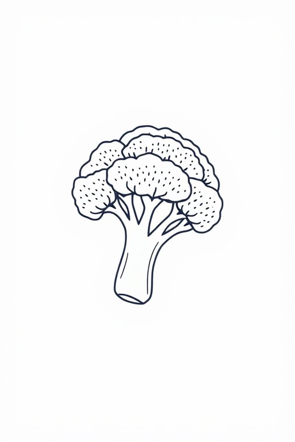 broccoli line drawing tutorial