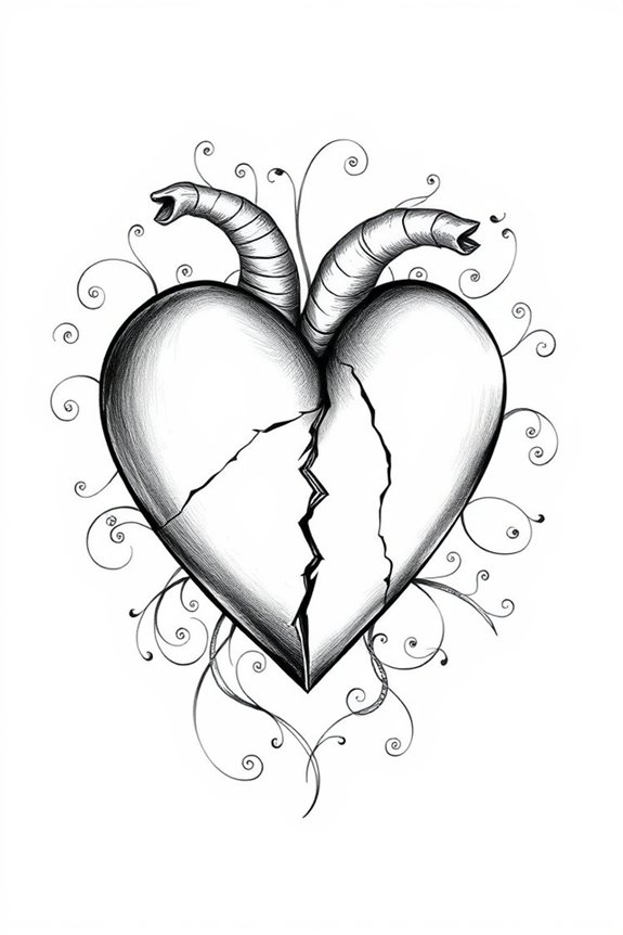 broken heart artistic expression