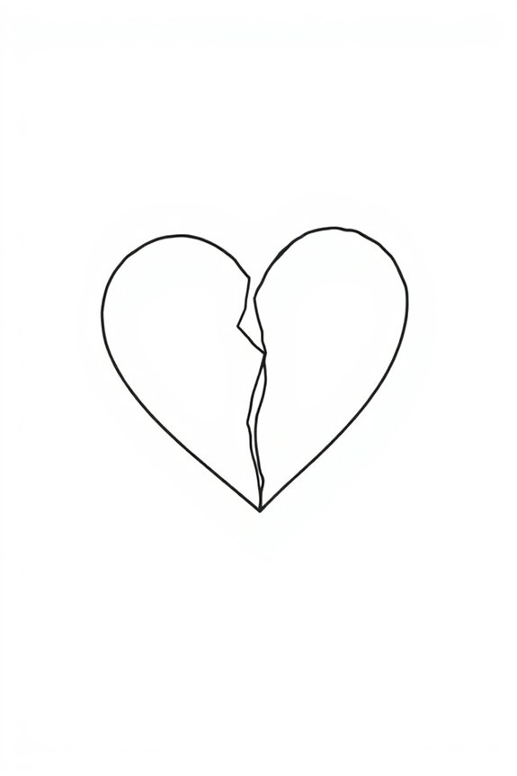 broken heart line art
