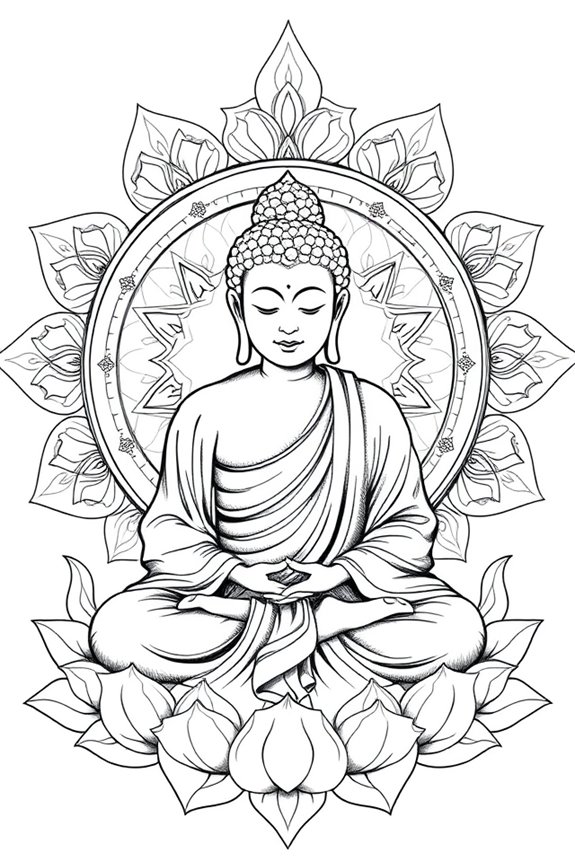 buddha peace sign drawing