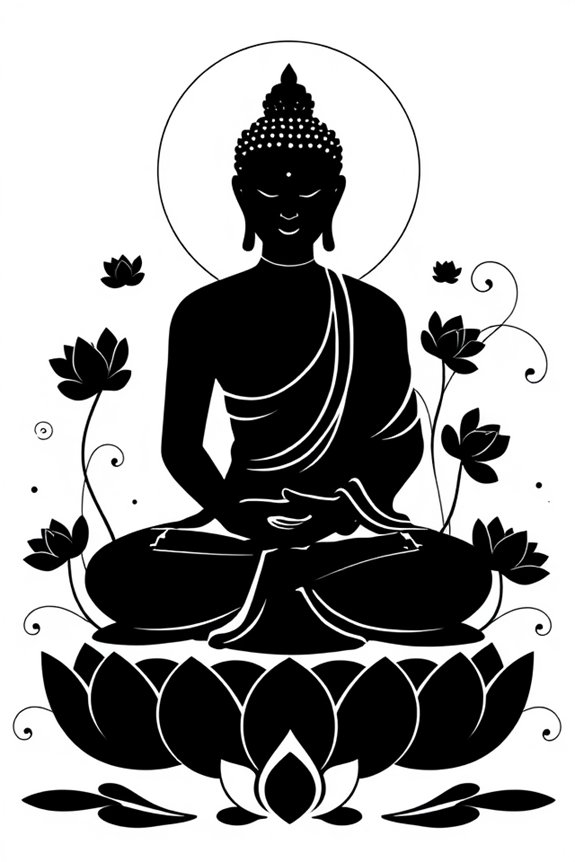 buddha silhouette drawing project