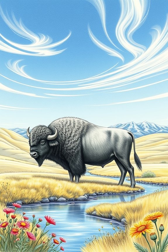 buffalo landscape drawing project