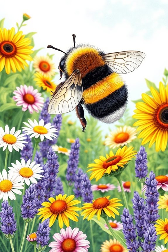 bumble bee garden drawing