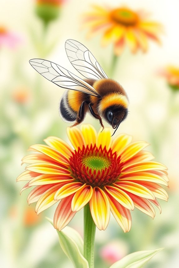 bumblebee and flower art