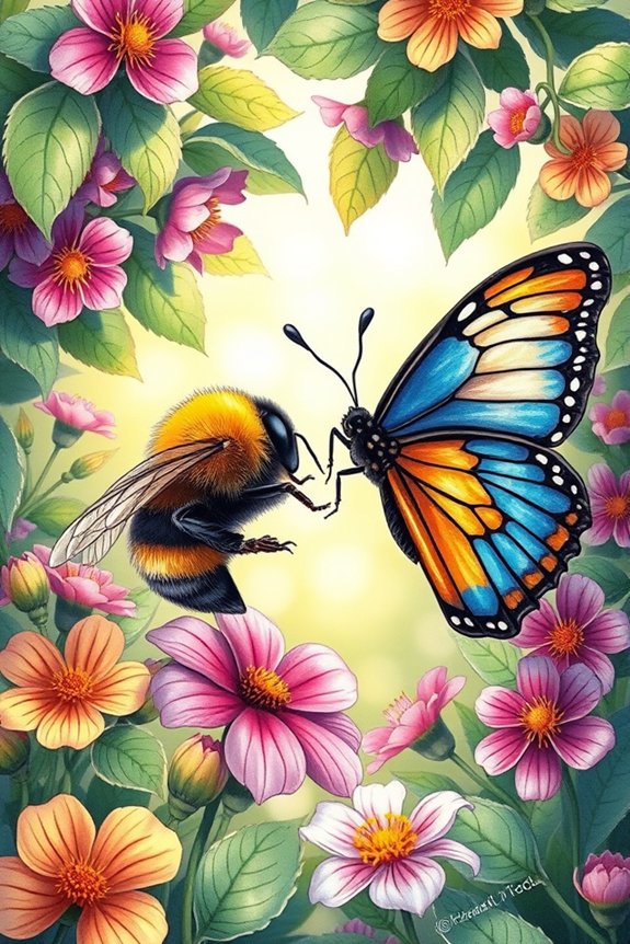 bumblebee butterfly drawing project