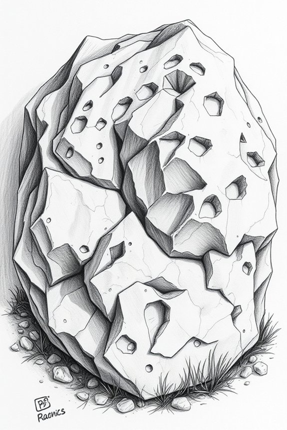bumpy rock drawing techniques