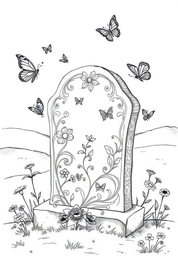 butterflies in memorial art