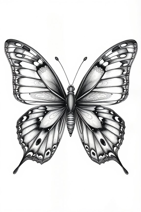 butterfly wings drawing project