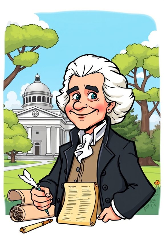 cartoony thomas jefferson drawing