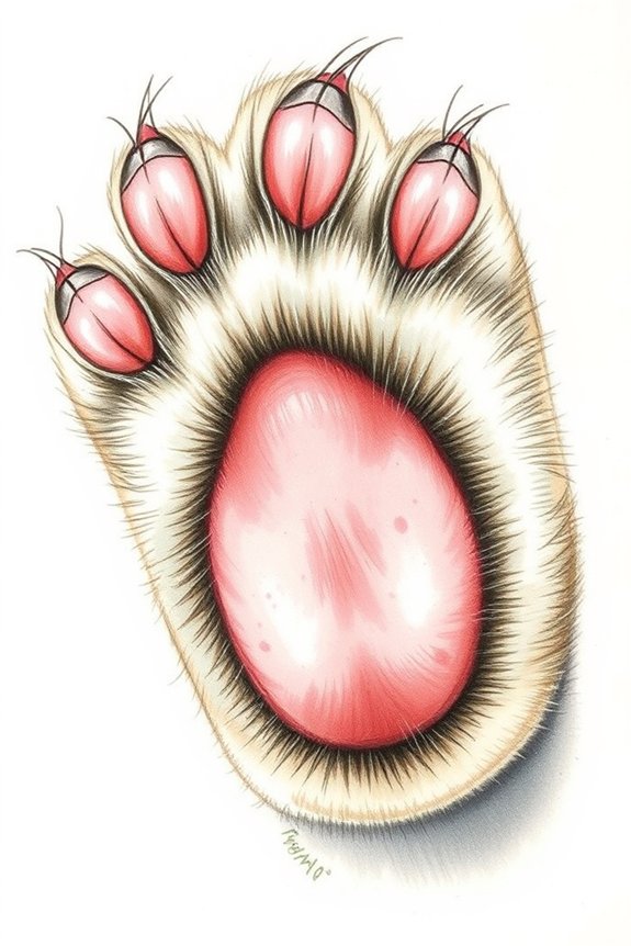 cat paw color pencil art