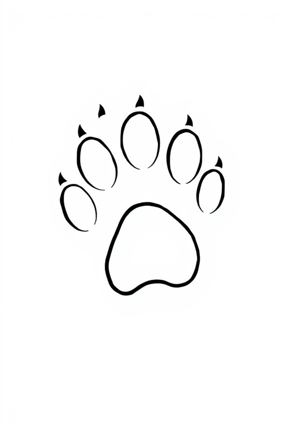 cat paw outline drawing