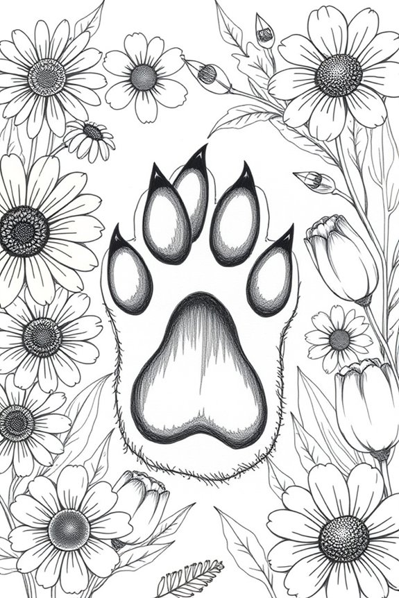 cat themed floral art