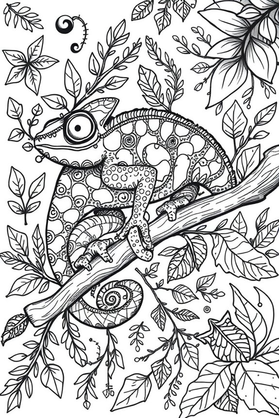 chameleon doodle drawing project