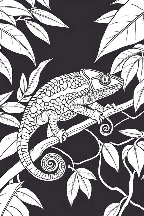 chameleon line drawing project