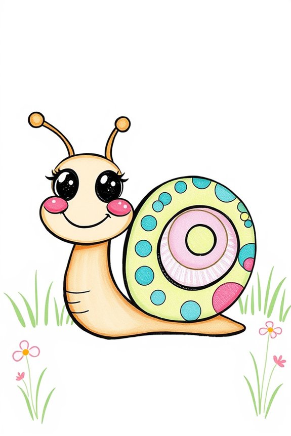 charming beginner snail drawing
