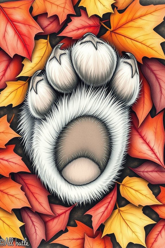 charming cat paw drawing
