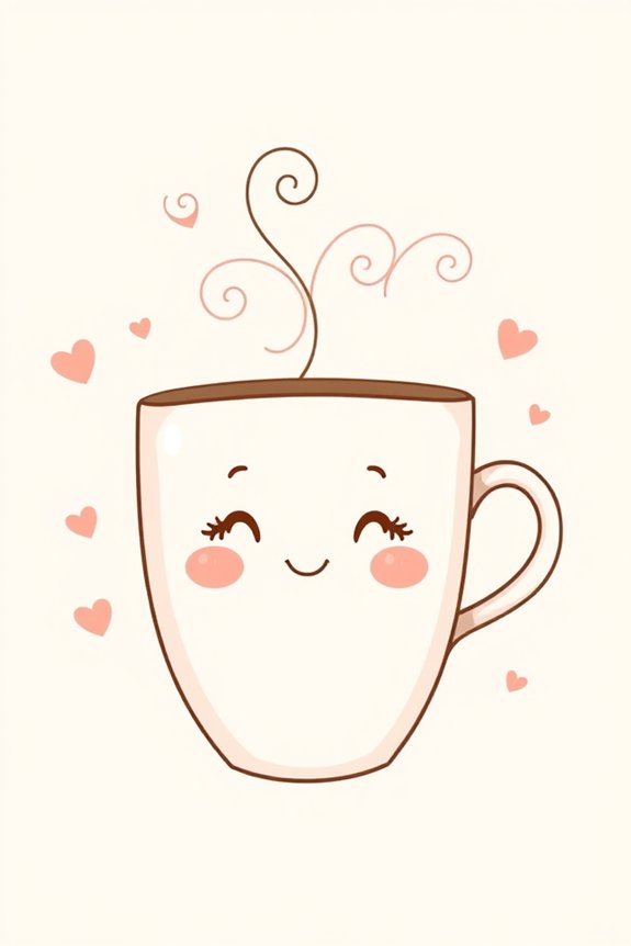 charming coffee cup drawing