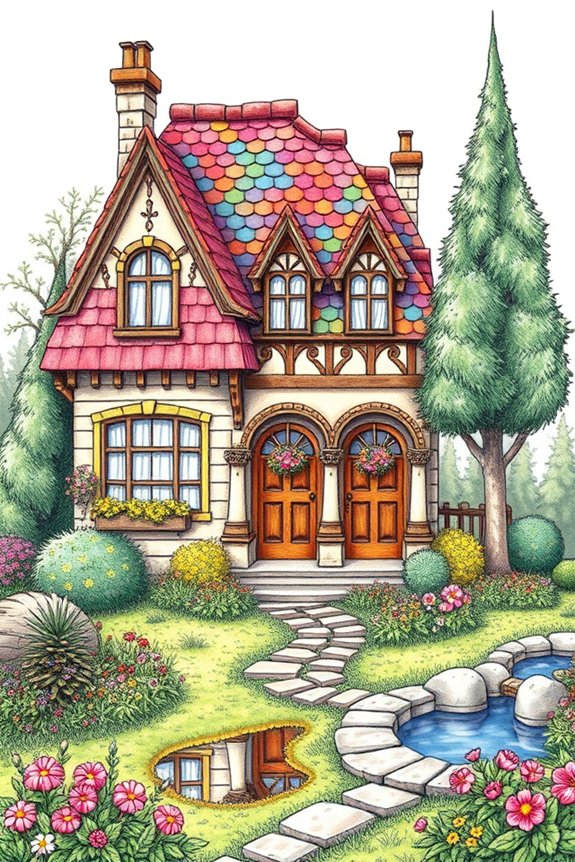 charming cottage architecture drawing