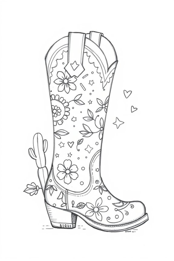 charming cowboy boot doodle
