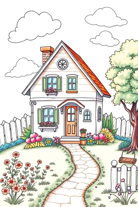 charming cozy house drawing