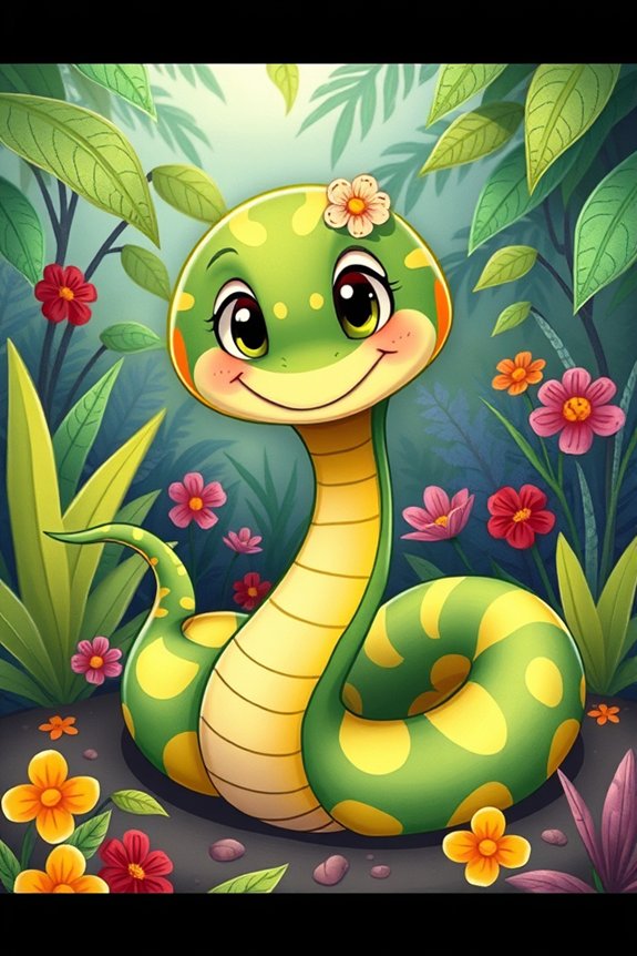 charming cute cobra illustration