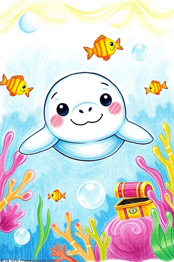 charming manatee drawing project