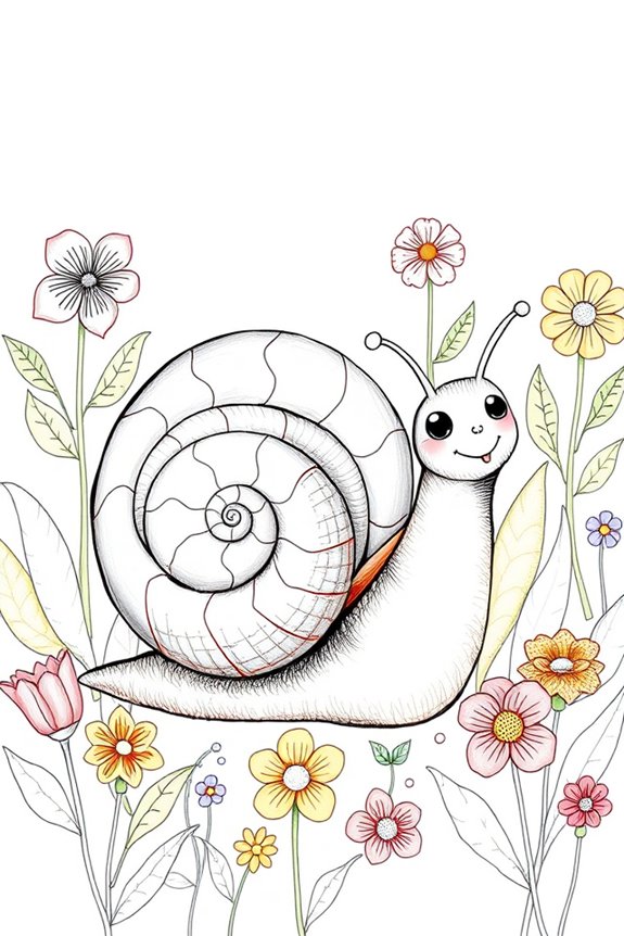 charming snail drawing project