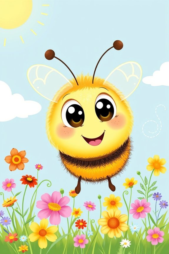 cheerful bee drawing project