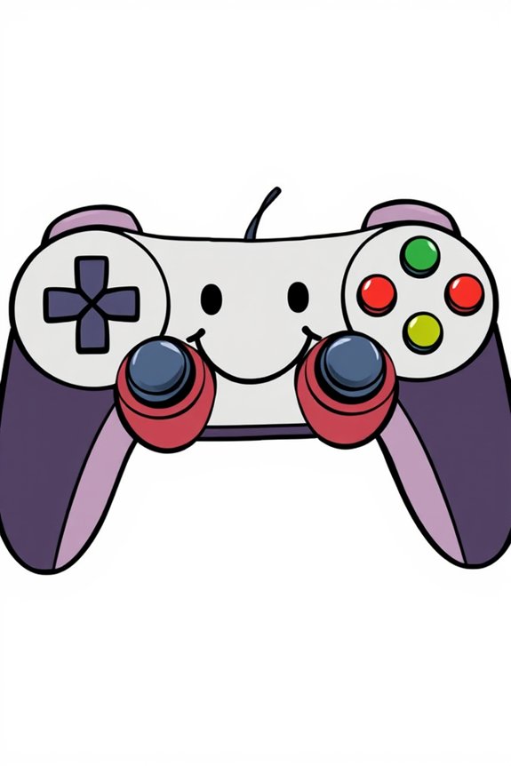 cheerful cartoon game controller