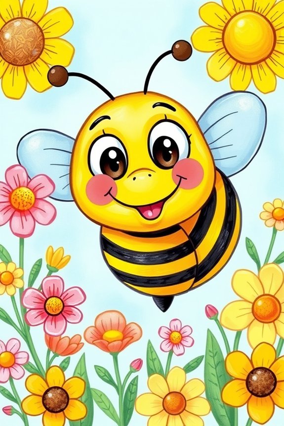 cheerful smiling honey bee