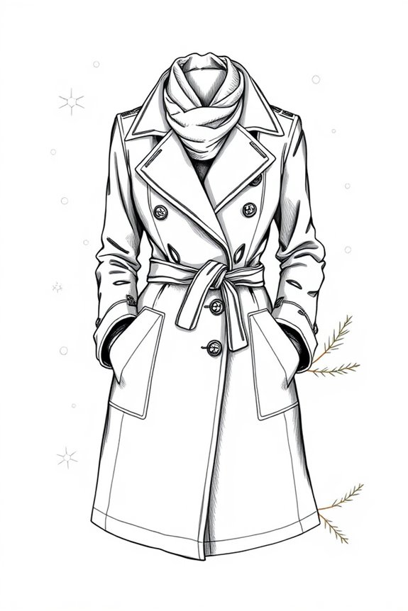 chic winter coat sketch