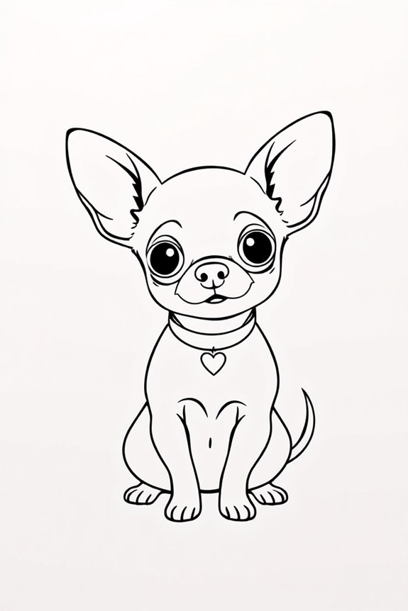 chihuahua playful monoline art