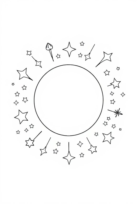 circle with stars drawing
