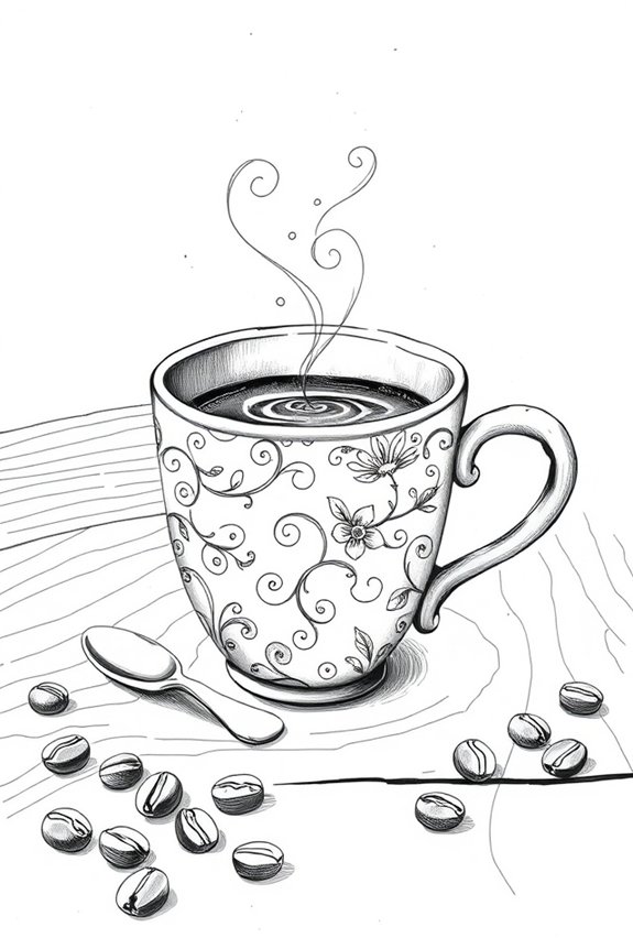 coffee cup sketching project