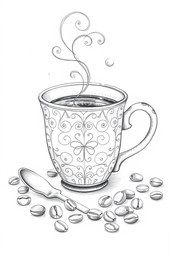 coffee cup sketching project