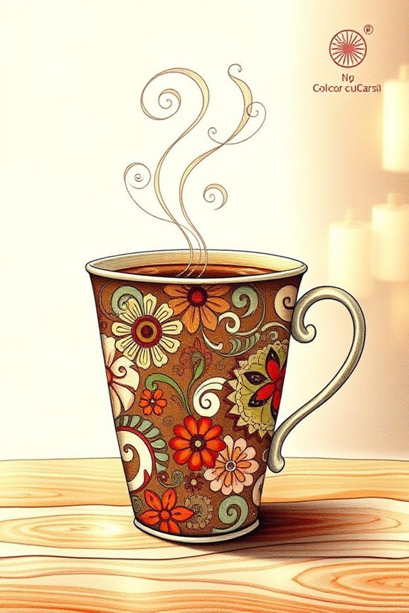 color blending coffee cup