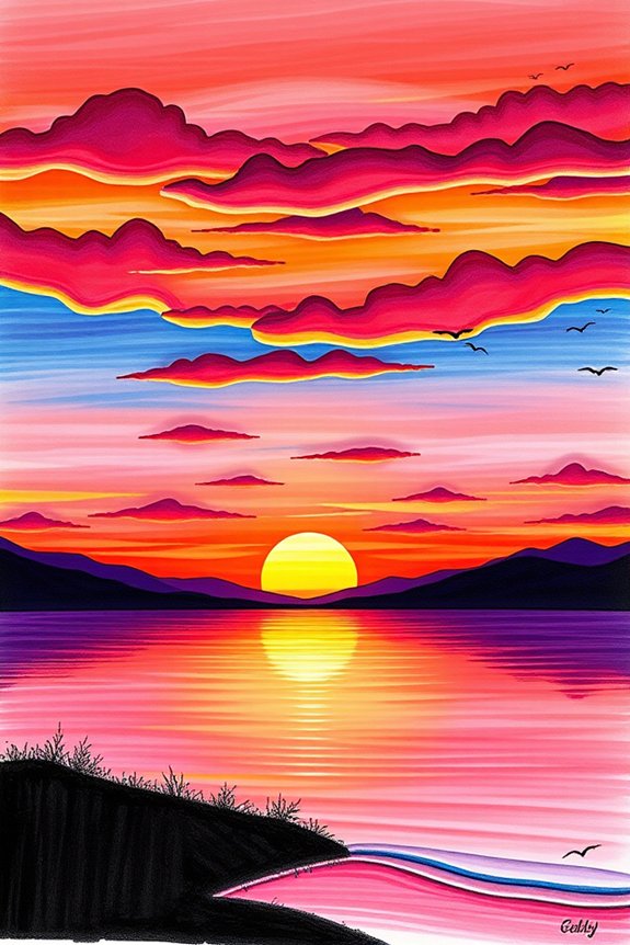 color blending silhouette sunset