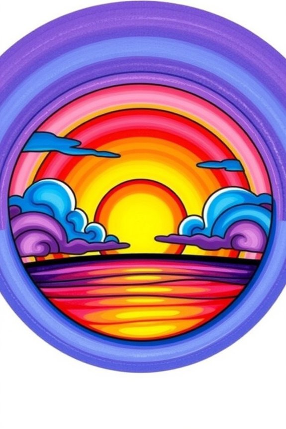 color blending sunset circles