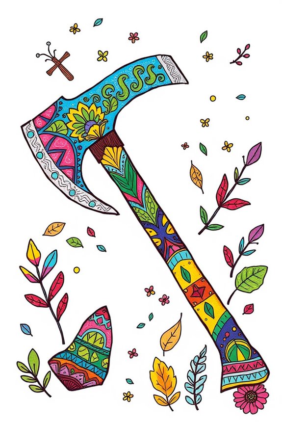 colorful axe art project